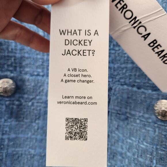 VERONICA BEARD Tweed Agni Dickey Jacket 0 Blue Quiet Luxury Classic Old Money - Picture 6 of 12